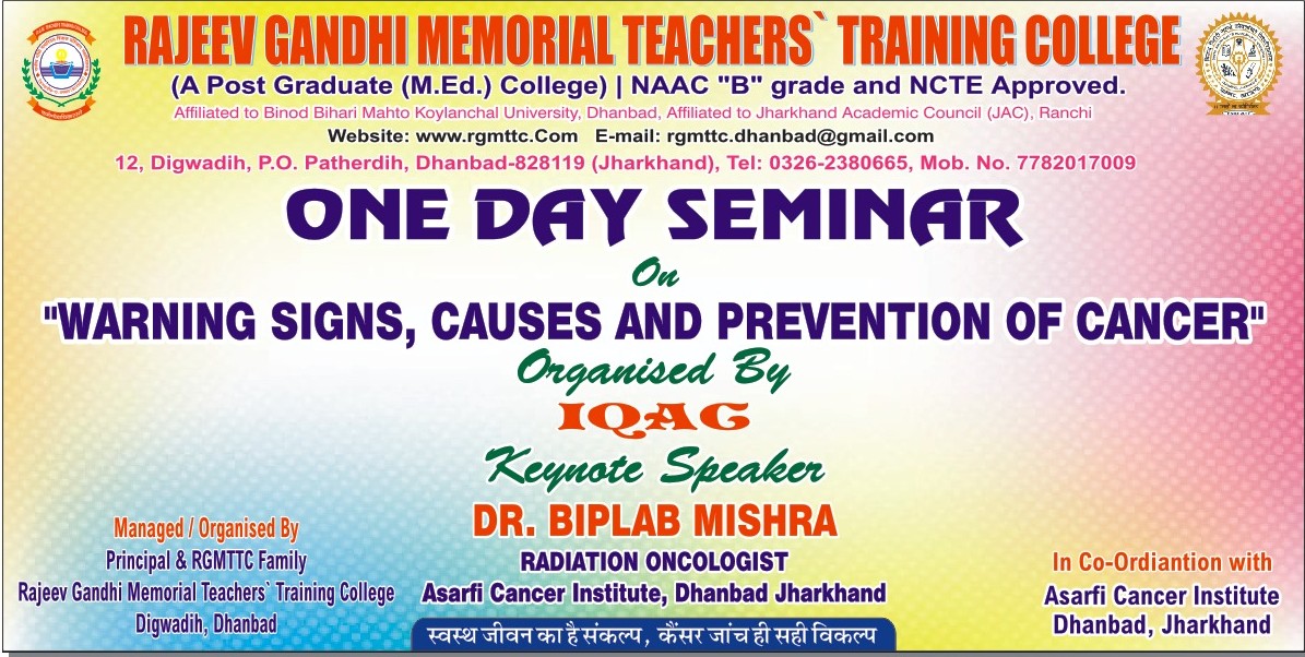 ONE DAY SEMINAR ON \\\\\\\\\\\\\\\"WARNING SIGNS,CAUSES AND PREVENTION OF CANCER\\\\\\\\\\\\\\\\\\\\\\\\\\\\\\\"